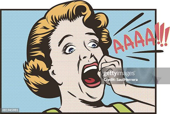 Eine Frau, die lauthals "AAA!!!" schreit, im PopArt-Cartoon-Stil.

Getty Images | Atmen, Luftballon, Einatmen
Ersteller: SaulHerrera | Credit: SaulHerrera
Urheberrecht: ©Getty Images, credit: SaulHerrera