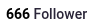 Ausschnitt eines Screenshots meine Mastodon-Profils: "666 Follower".